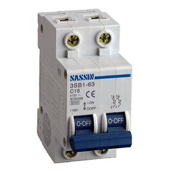 Автоматический выключатель 2P 50A 3SB1-63 SASSIN - Электрика, НВА - Модульное оборудование - Автоматические выключатели - Магазин электрооборудования для дома ТурбоВольт